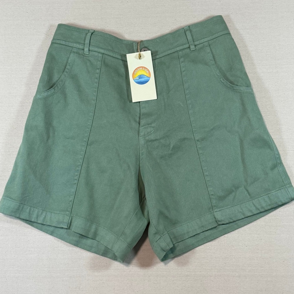 Jungmaven Venice Short Sage Green Hemp Organic Cotton High Rise Womens Large NWT
